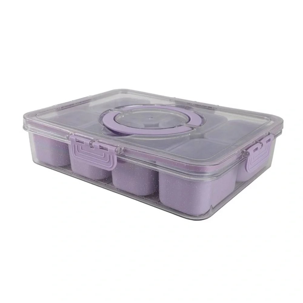 Cook nwt With Color Sparkle with Lid Snack Box Food Storage Container Purple - Picture 5 of 5